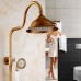 TY Antique Centerset Waterfall Pullout Spray Rotatable with Ceramic Valve Single Handle Two Holes for Antique Copper   Shower Faucet - B0749NPS2F